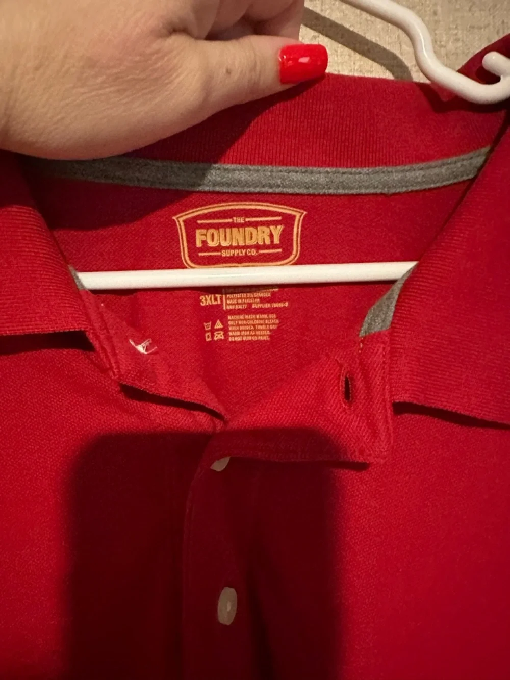 Lot of 3 Foundry 3XLT Big & Tall Navy Blue Red Short Sleeve Polo Shirts - Picture 11 of 12